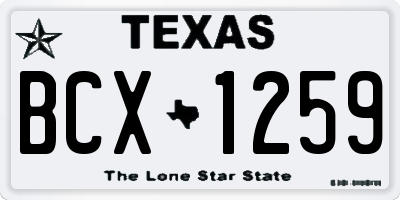 TX license plate BCX1259