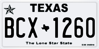 TX license plate BCX1260