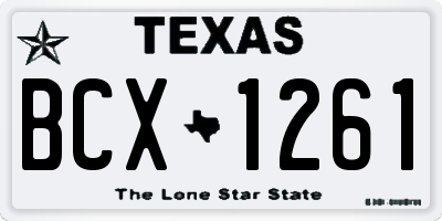 TX license plate BCX1261