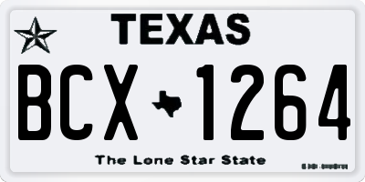 TX license plate BCX1264