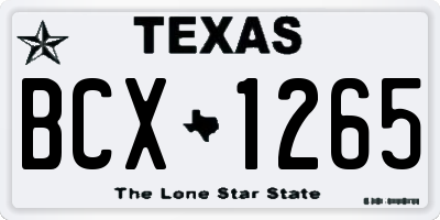 TX license plate BCX1265