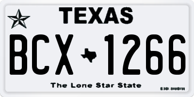 TX license plate BCX1266