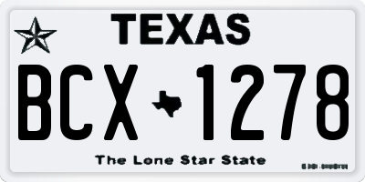 TX license plate BCX1278