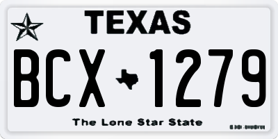 TX license plate BCX1279