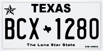 TX license plate BCX1280