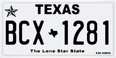 TX license plate BCX1281