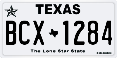 TX license plate BCX1284