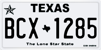 TX license plate BCX1285