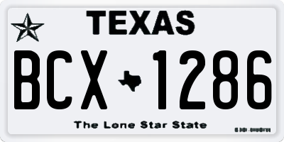 TX license plate BCX1286