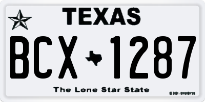 TX license plate BCX1287