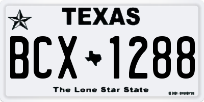 TX license plate BCX1288