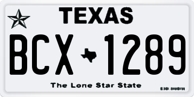 TX license plate BCX1289
