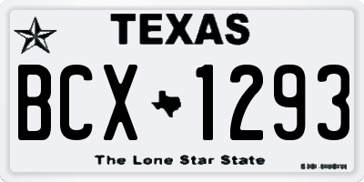 TX license plate BCX1293