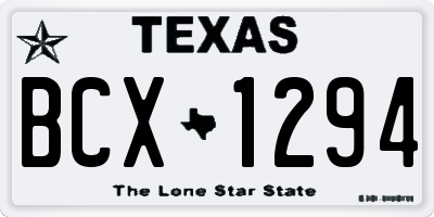 TX license plate BCX1294