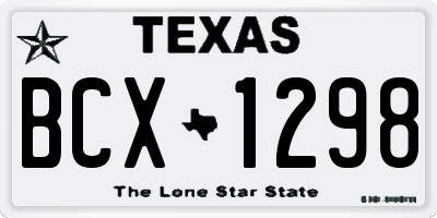 TX license plate BCX1298