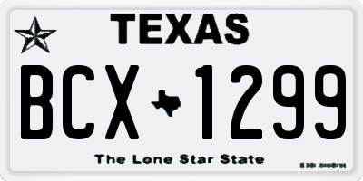 TX license plate BCX1299