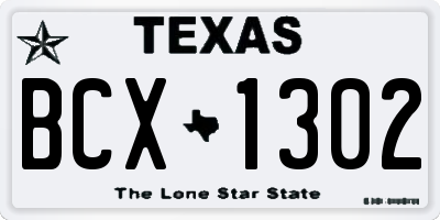 TX license plate BCX1302