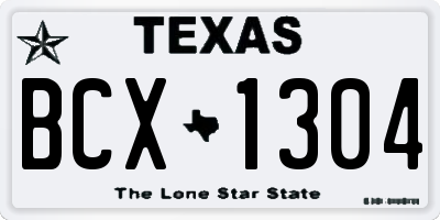 TX license plate BCX1304