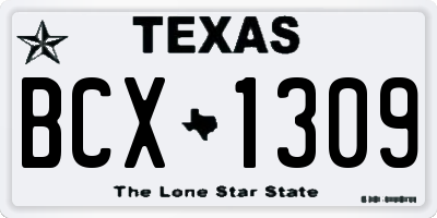 TX license plate BCX1309