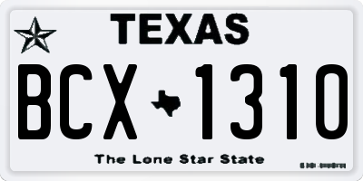 TX license plate BCX1310