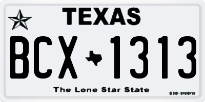 TX license plate BCX1313