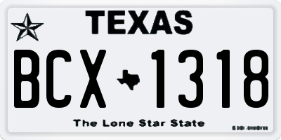 TX license plate BCX1318