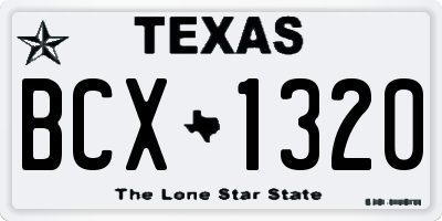 TX license plate BCX1320