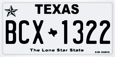 TX license plate BCX1322