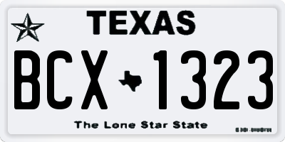 TX license plate BCX1323