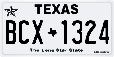 TX license plate BCX1324