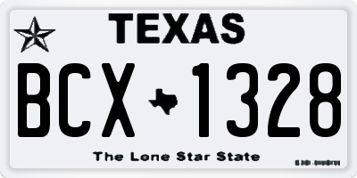 TX license plate BCX1328