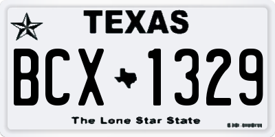 TX license plate BCX1329