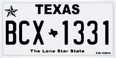 TX license plate BCX1331