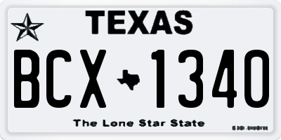 TX license plate BCX1340