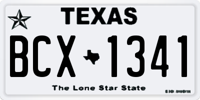 TX license plate BCX1341