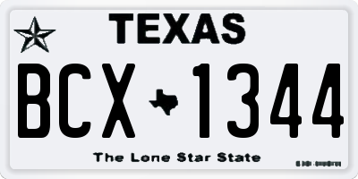 TX license plate BCX1344