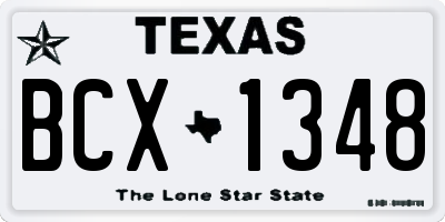 TX license plate BCX1348
