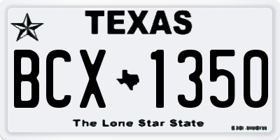 TX license plate BCX1350
