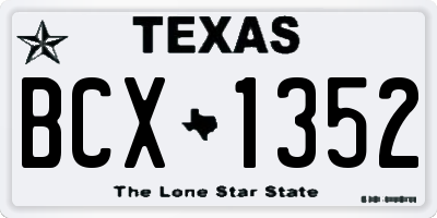 TX license plate BCX1352