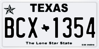 TX license plate BCX1354