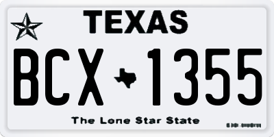 TX license plate BCX1355