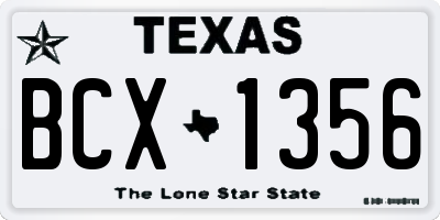 TX license plate BCX1356