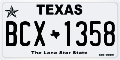 TX license plate BCX1358