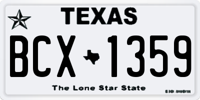 TX license plate BCX1359