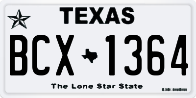 TX license plate BCX1364