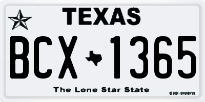 TX license plate BCX1365