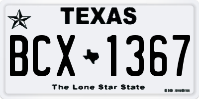 TX license plate BCX1367