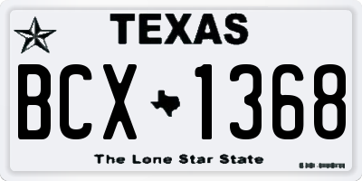 TX license plate BCX1368