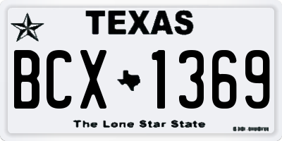 TX license plate BCX1369