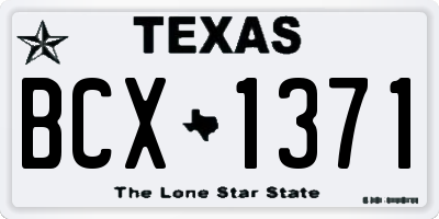 TX license plate BCX1371